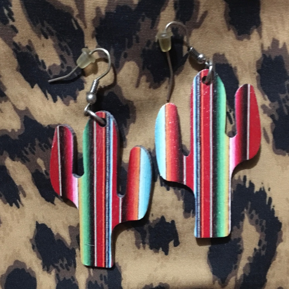 🌵 Serape Cactus Earrings 🌵